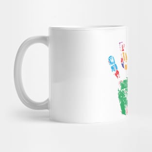 Colorful hand print Mug